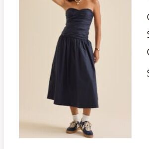 Altard State Navy Strapless Dress